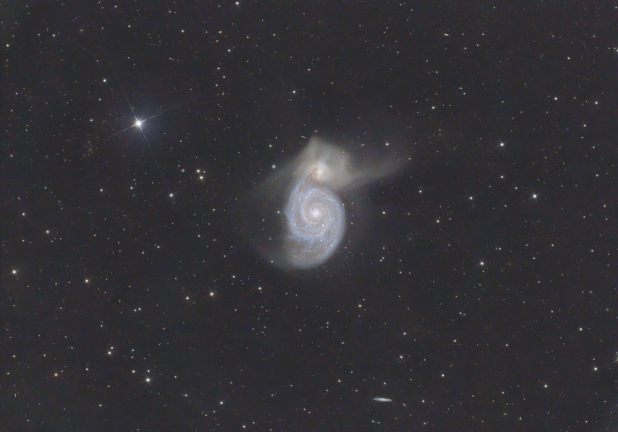 Messier 51 (besser bekannt als Vortex Galaxy, M51 oder NGC 5194) ist eine berühmte Spiralgalaxie im Sternbild Jagdhunde.